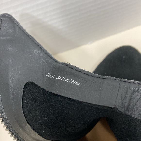 Dolce Vita Black Booties Women’s Size 10 Block Chunky Heel Double Zippers Suede - Picture 10 of 13